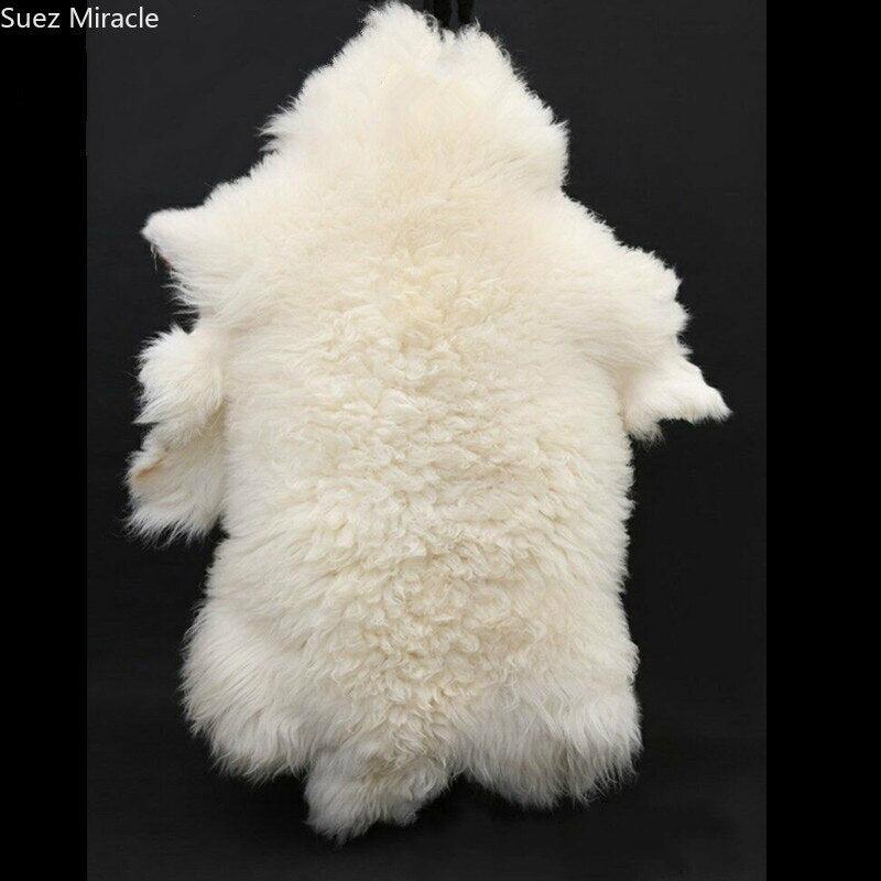 Whole sheep fur cushion pure wool blanket carpet bedside fur fabric trim women's belts faux blanket white fur craft real fur bag