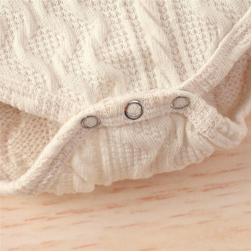 100% Cotton Knitted Suit New-born Baby Toddler Girl Boy Romper Tops and Pants Set Long Sleeve 2Pcs