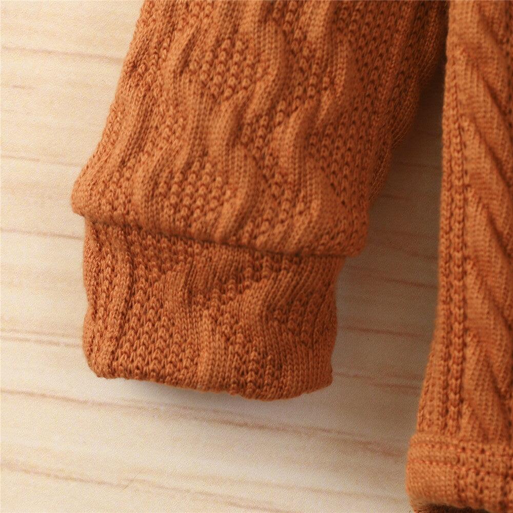 100% Cotton Knitted Suit New-born Baby Toddler Girl Boy Romper Tops and Pants Set Long Sleeve 2Pcs