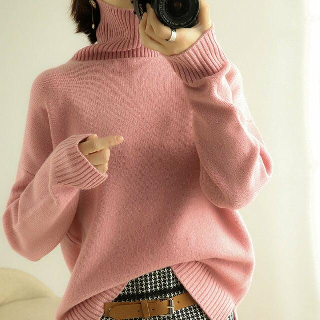 100% Pure Wool Ladies Sweater Pullover Turtle Neck  Roll Neck Top Blouse
