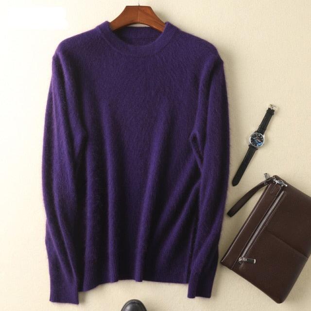 100% Pure Wool Sweaters Crew Neck Pullovers Long Sleeve High Quality Tops Jumpers