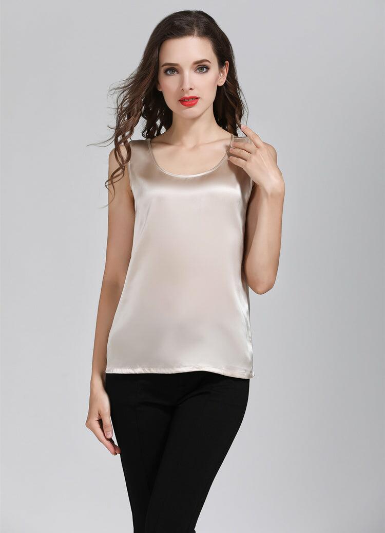 100% Pure Silk Classical Tank Top Camisole Sleeveless Vest Shirt