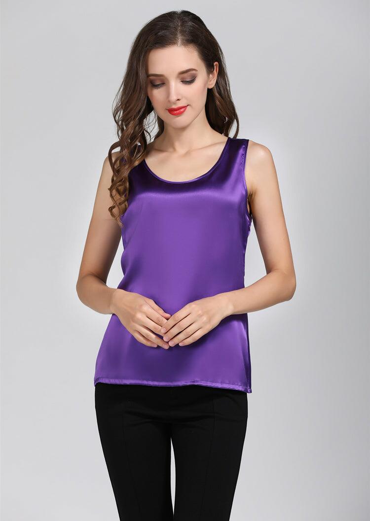 100% Pure Silk Classical Tank Top Camisole Sleeveless Vest Shirt