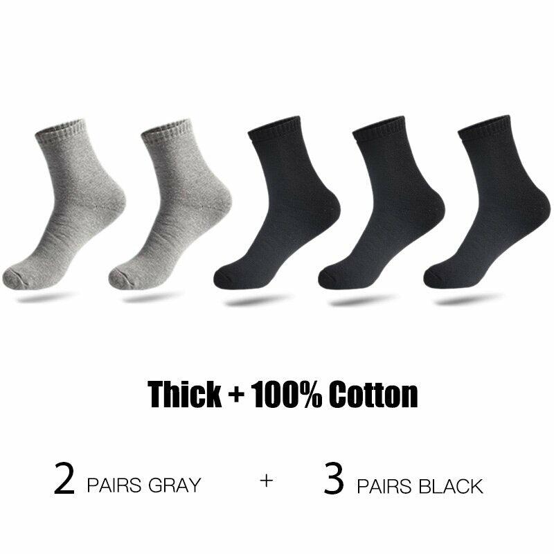 100% Cotton Men Socks Casual 5 Pairs