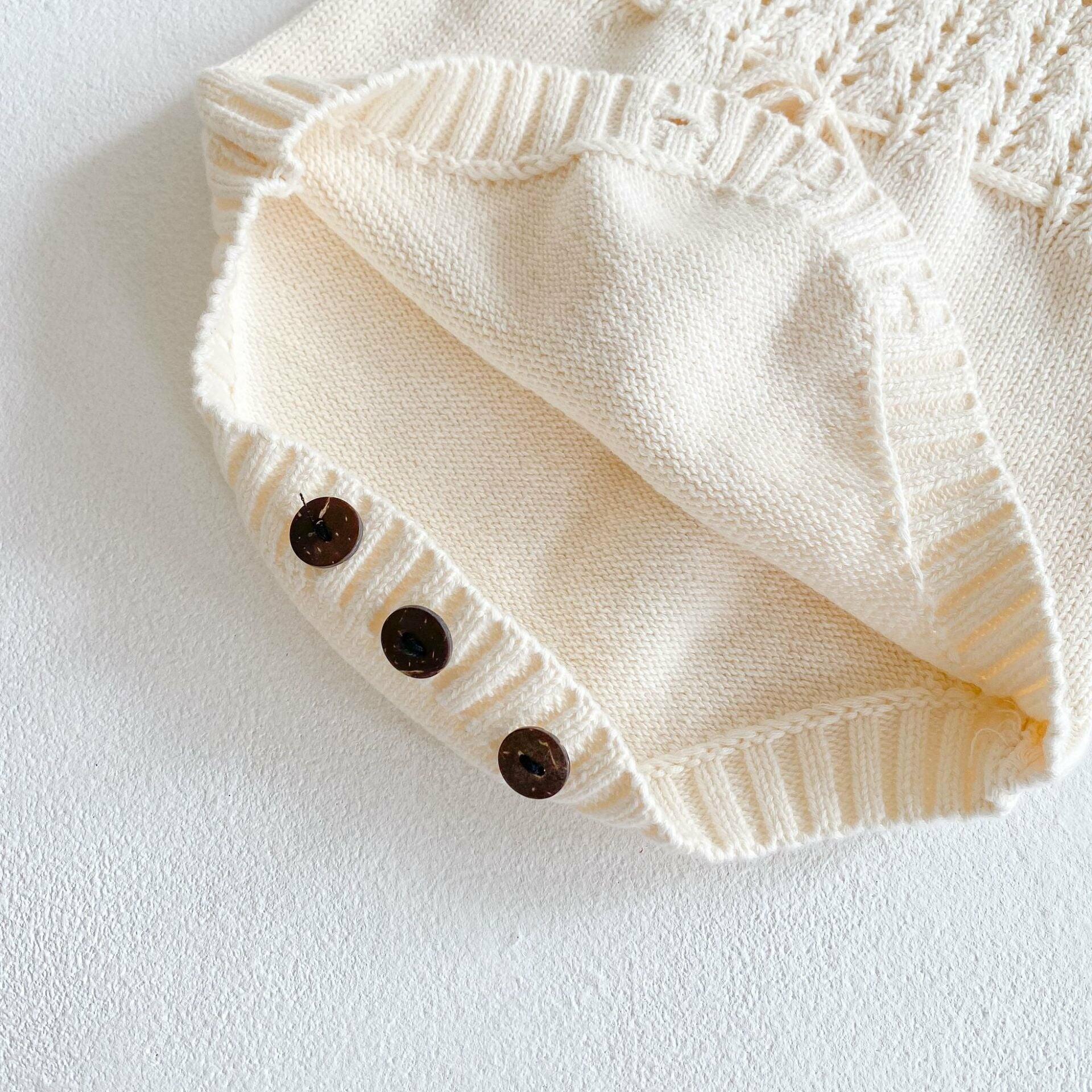 100% Pure Cotton Knitted Romper 0-3T New-born Baby Kids Girls Boys Unisex Sweater Jumpsuit Body Suit Outfit