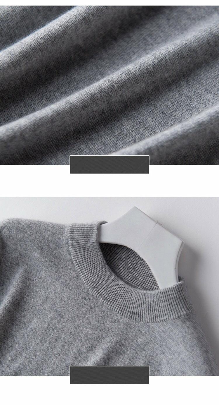 100% Goat Cashmere Men's Sweater Pullover Knitted Jumpers Pashmina Knitwear