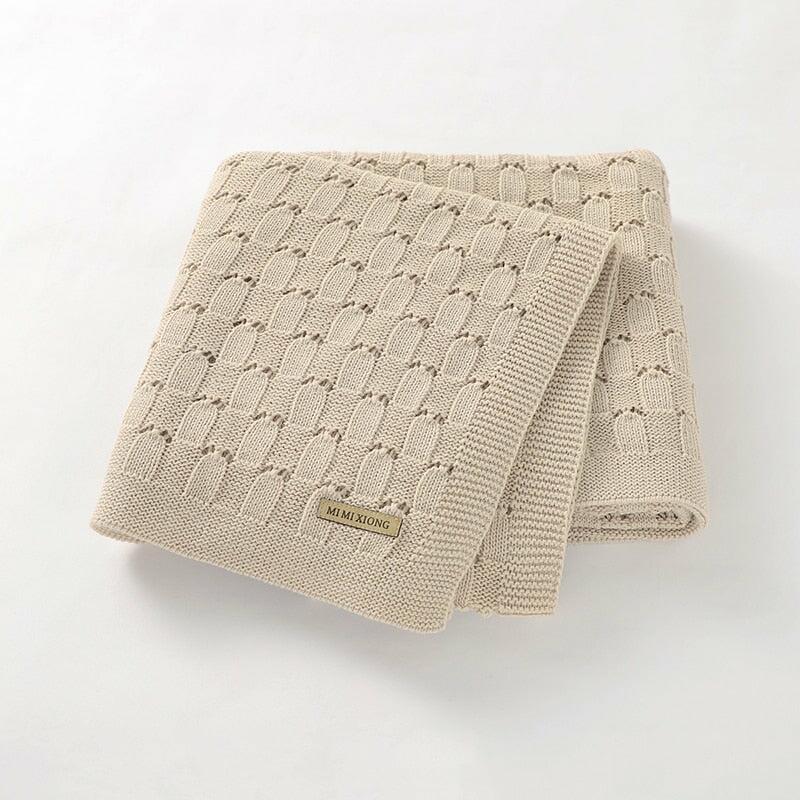100% Cotton New Born Knitted Baby Blanket Infant Boys Girls Stroller Swaddle Wrap Toddler Kids Bedding Size100x80cm