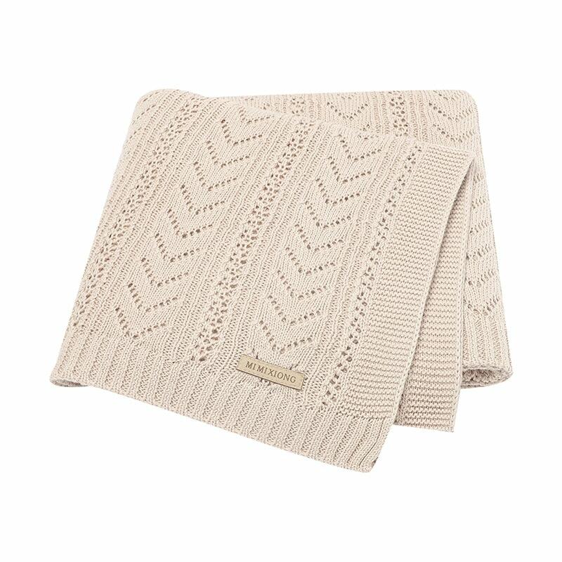100% Cotton New Born Knitted Baby Blanket Infant Boys Girls Stroller Swaddle Wrap Toddler Kids Bedding Size100x80cm