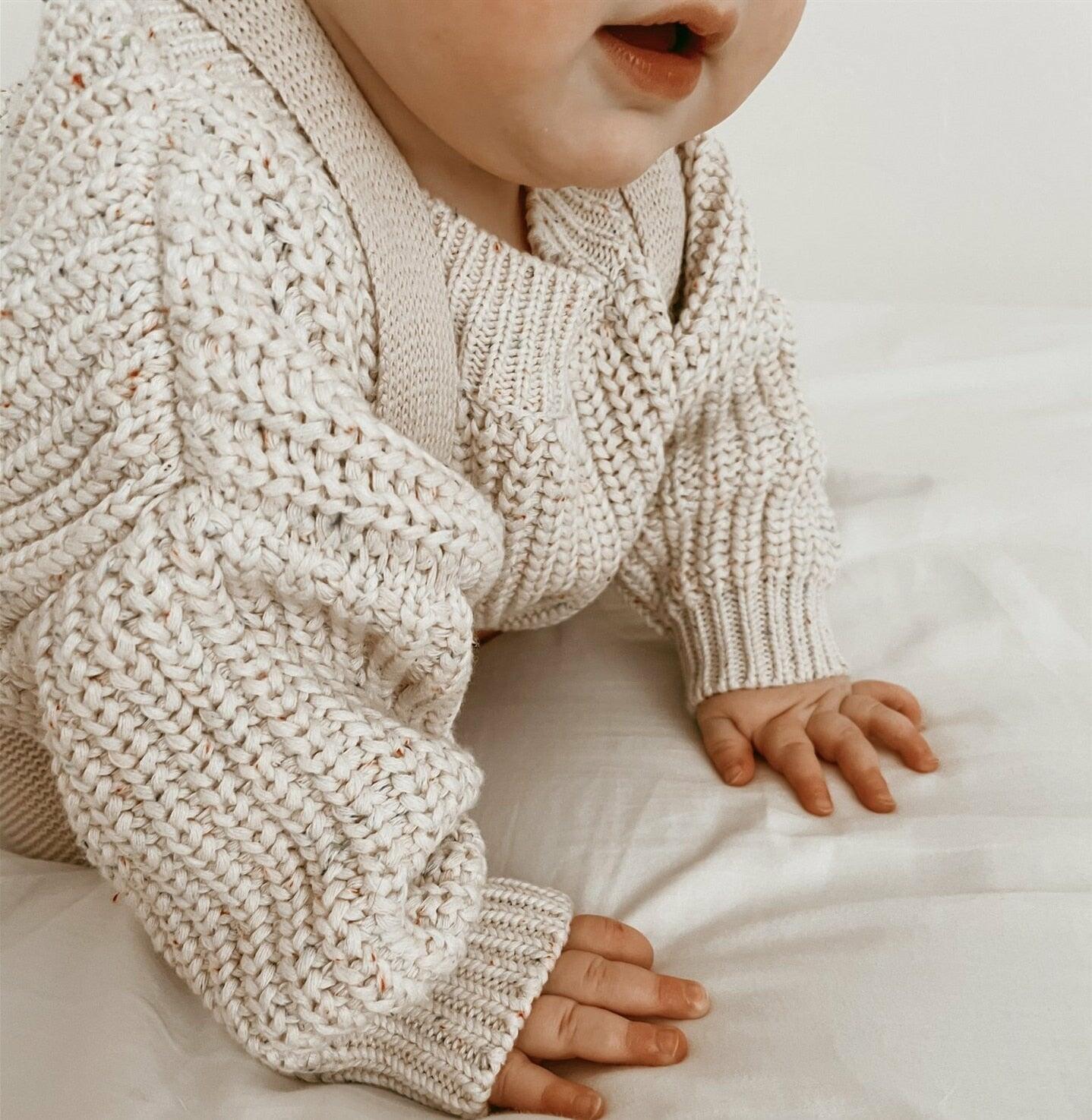 Pure Cotton Oversized Casual Cable Knit Baby Sweater Jumper Toddler