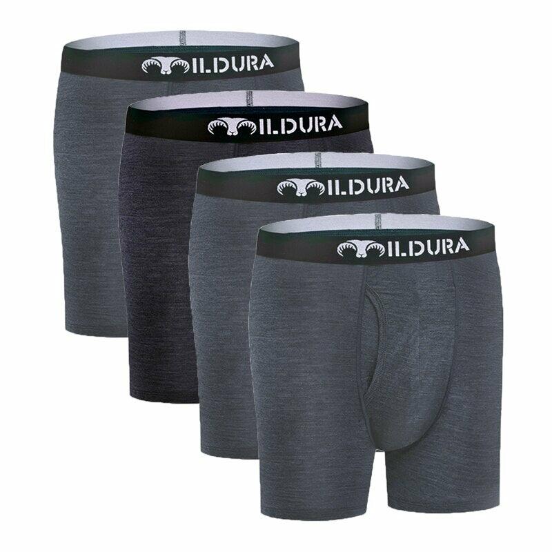 100% Merino Wool Men's Boxer Brief Shorts Underwear Base Layer Underpants