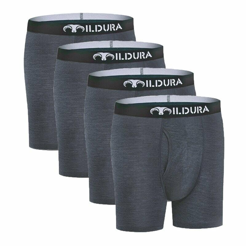 100% Merino Wool Men's Boxer Brief Shorts Underwear Base Layer Underpants