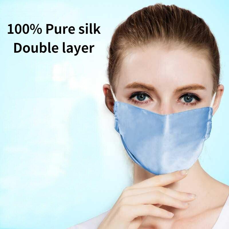 100% Pure Silk Mask Veil Women's Anti-UV Sunscreen