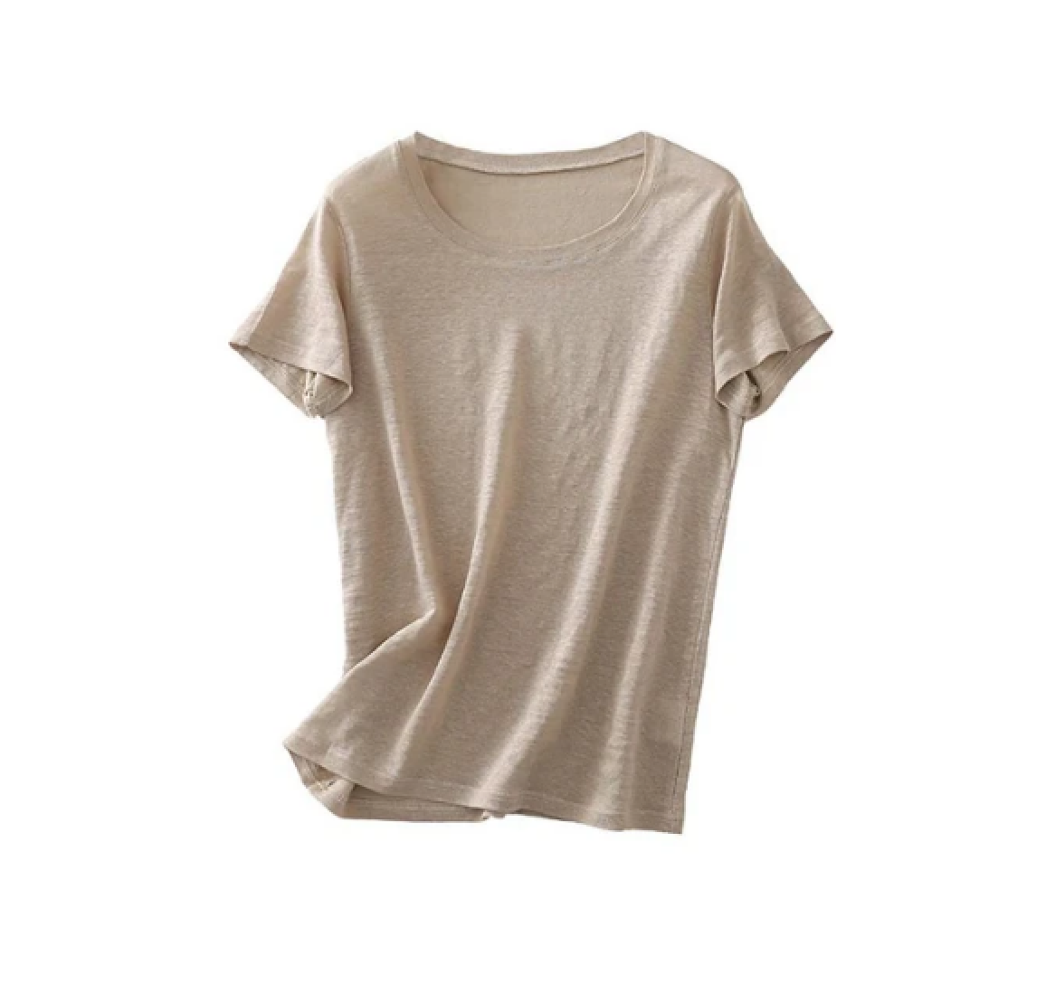 81% Linen 19% Mulberry Silk Women's T-Shirt,  Short Sleeves, Choice of V-Neck or Round Neck