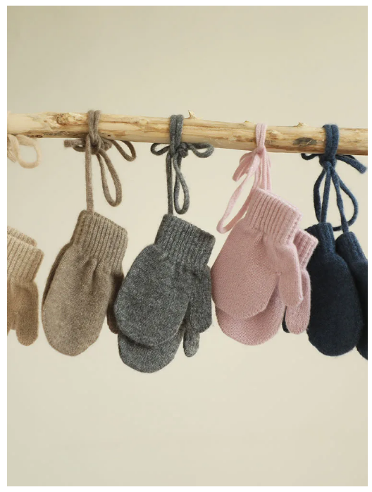 100% Baby Cashmere Knitted Mittens for Children, 2-6 Years Old Boy or Girl, Kids Gloves