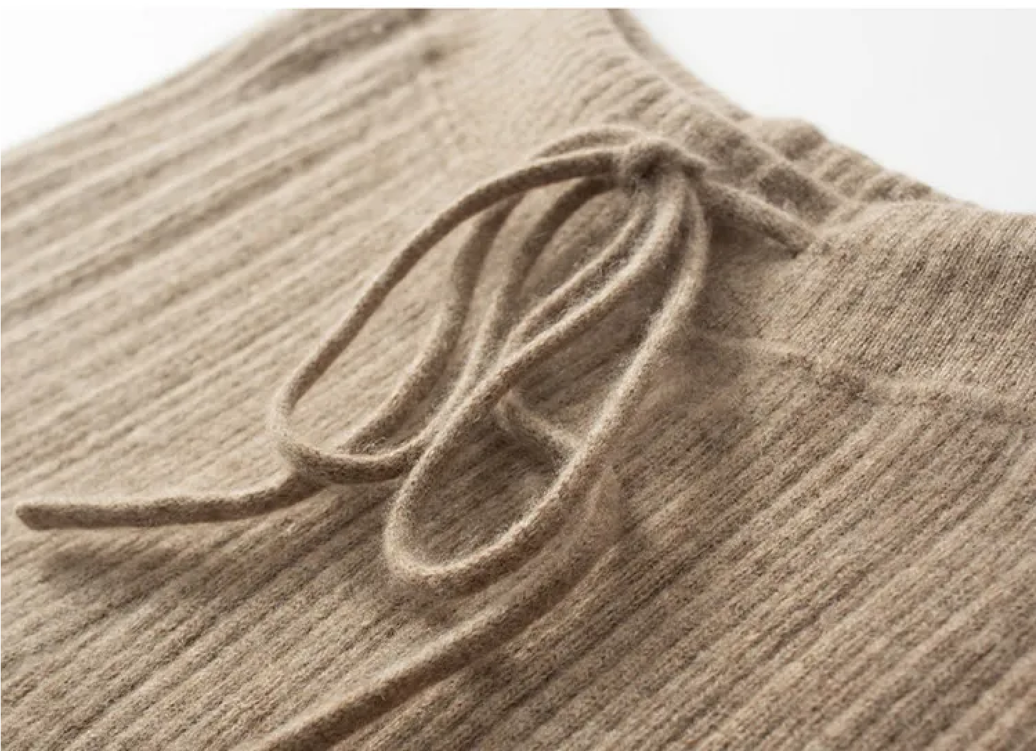 100% Goat Cashmere Knitted Wide Leg Trousers for Ladies