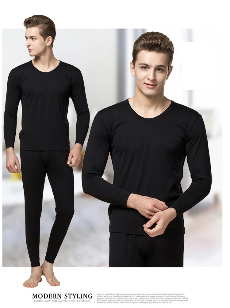 100% Mulberry Silk Thermal Set for Men,  Top and Long Johns Set, Underwear, Loungewear,  Base Layer