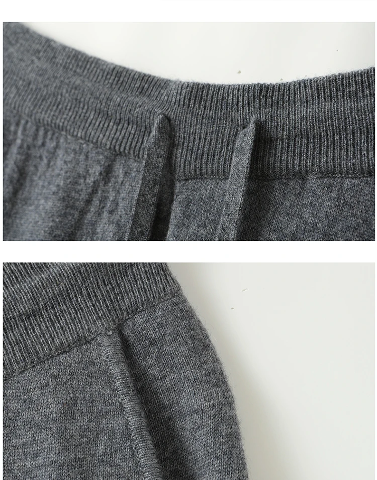 100% Cashmere Men's  Leggings, Trousers with Elastic Waist