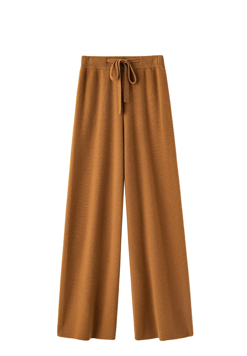 100% Australian Wool Knitted Wide Leg Women's Trousers