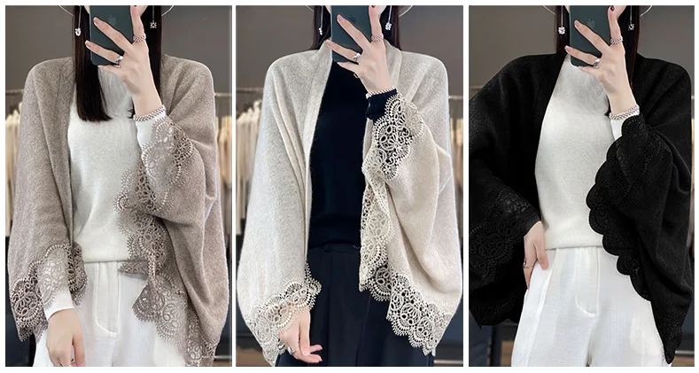 100% Wool Knitted Women's Shawl, Scarf