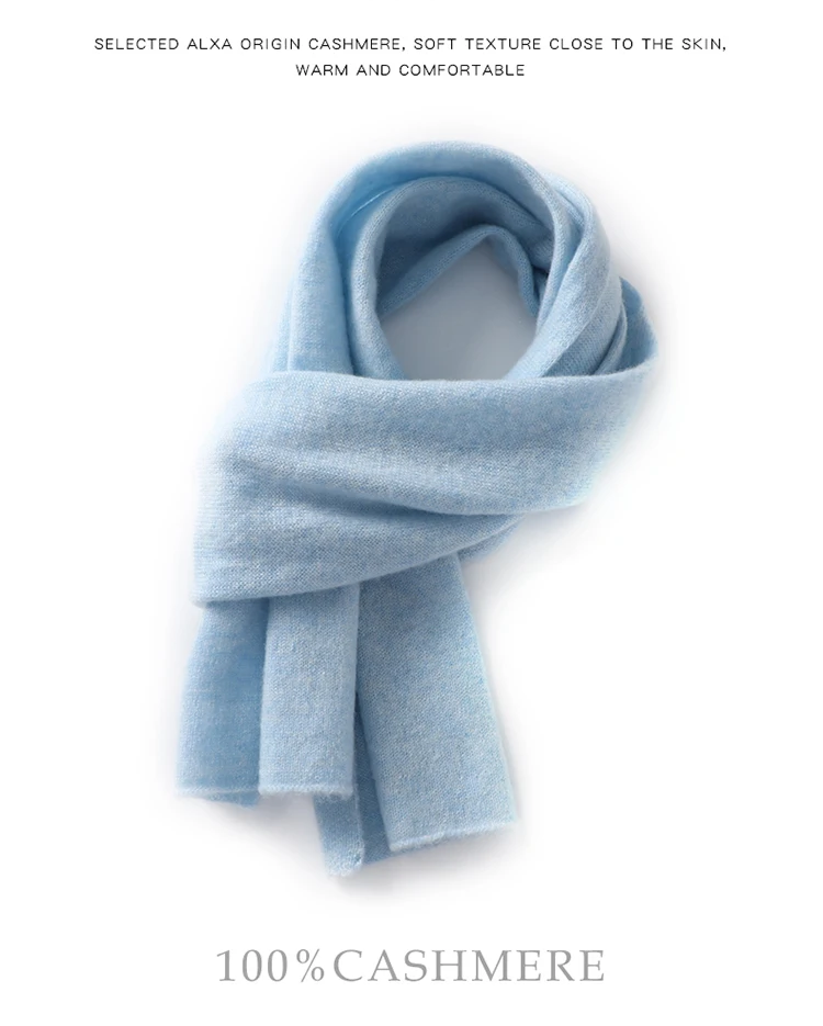 100% Pure Goat Cashmere Knitted Scarf 160*25cm