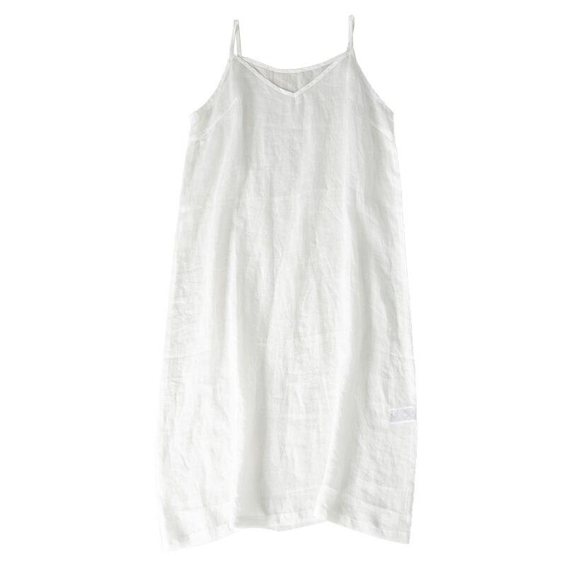 100% Ramie, Water Washed Thin See-Through 60N/100S Ramie Slip Dress, Spaghetti Straps
