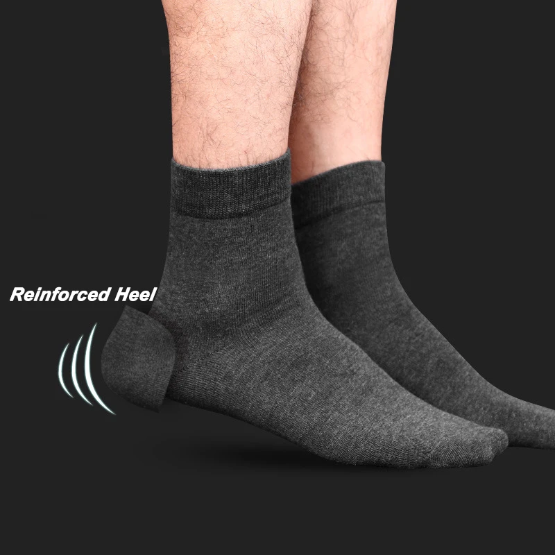 98% Cotton Men's Socks, Size EU 45-50, 5 Pairs/Set