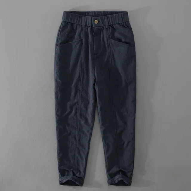 60% Ramie 40% Cotton Men's Casual Trousers, Drawstring Pants (760)