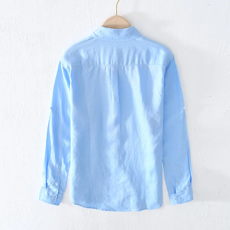 100% Linen Long Sleeved Men's Casual Shirt (753)
