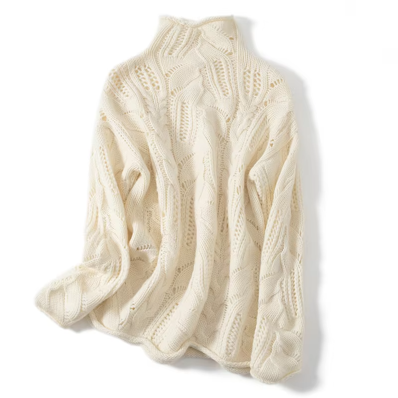100% Cashmere Wool Sweater, Top Grade 6A, Exquisite Style, Lace Knit Women's Top (11a)