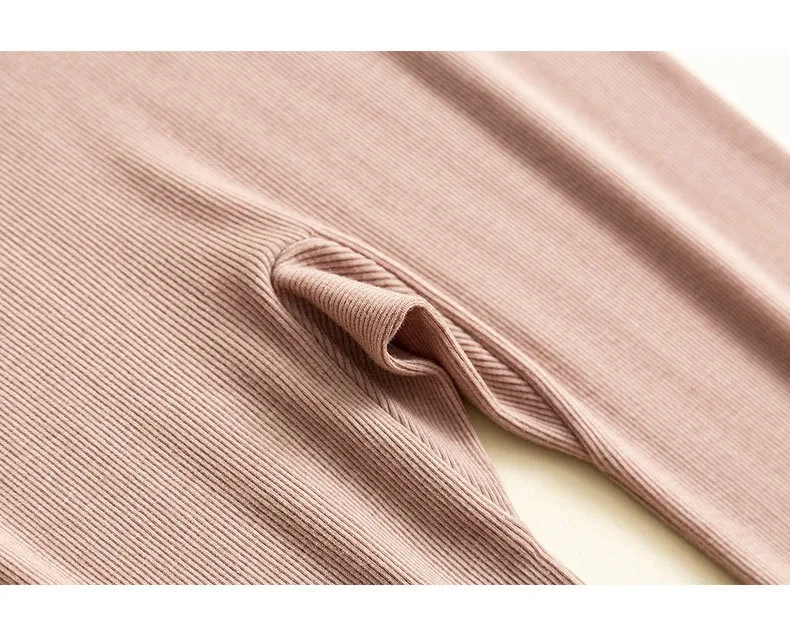 82% Wool 18% Mulberry Silk Lace V-neck Rib Knit Women's Thermal Set, Underwear (82)