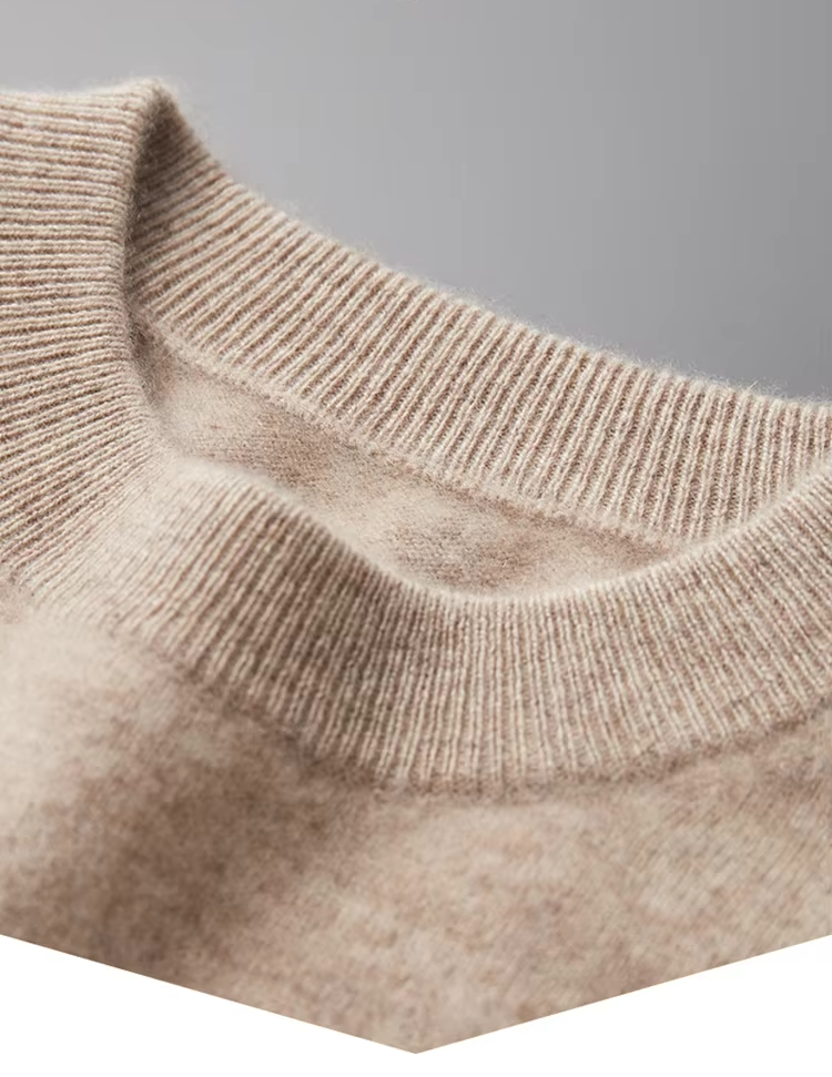 100% Cashmere Wool Two Piece Set for Men, Round Neck Sweater and Trousers Suit (599)