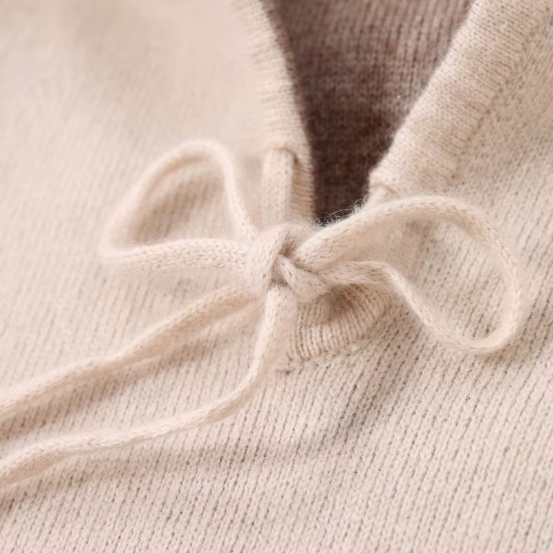 100% Cashmere Wool Unisex Knitted Balaclava with Drawstring, Hat, Beanies, Knitwear (12a)