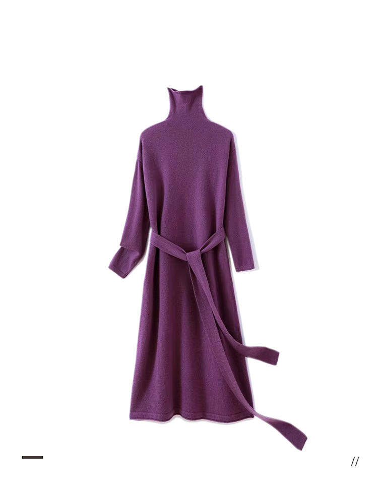 100% Australian Wool Women's High Neck Dress, Knitwear (278)