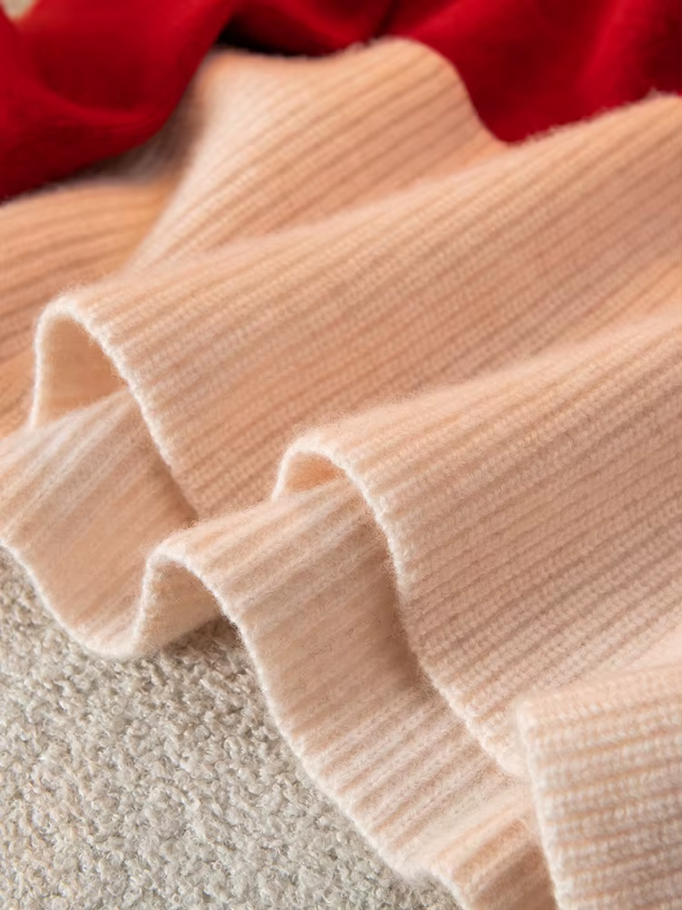 100% Merino Wool Women's Round Neck Sweater and Skirt Set, Knitwear (73b)