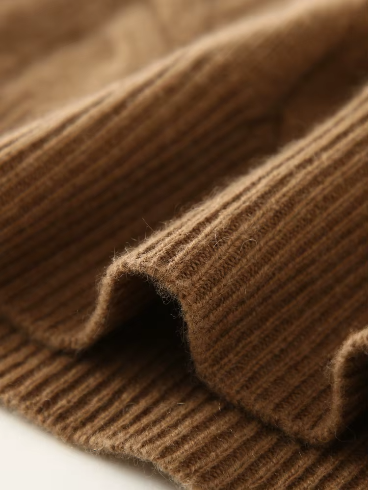100% Cashmere Wool Cable Knit Women's High Neck Dress, Knitwear (278f)