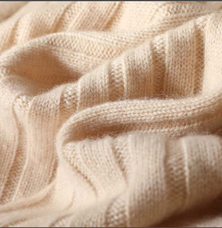 100% Wool Men's Turtleneck Top, Rib Knit Sweater, Long Sleeved Pullover, Knitwear (70)