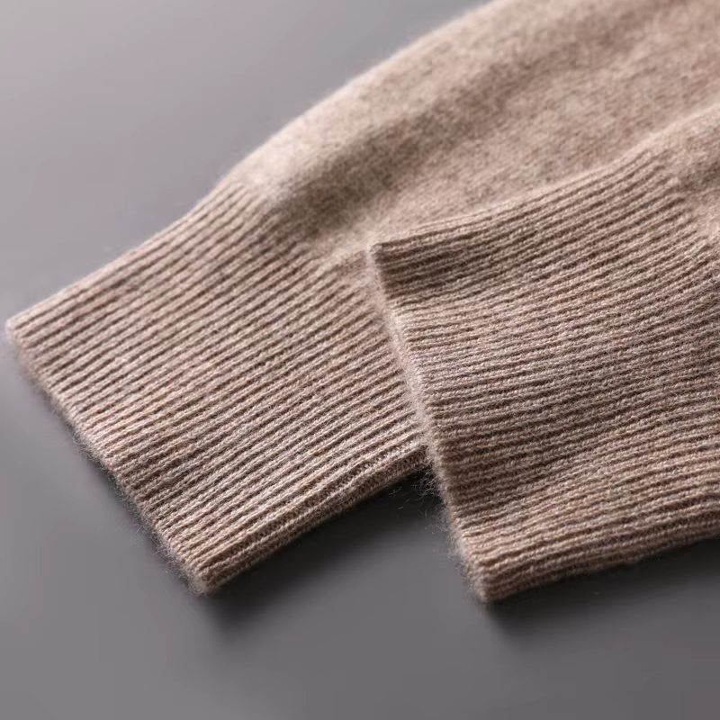 100% Goat Cashmere Wool Men's Mock Neck Top, Basic Full Sleeve Pullover, Knitwear (32)