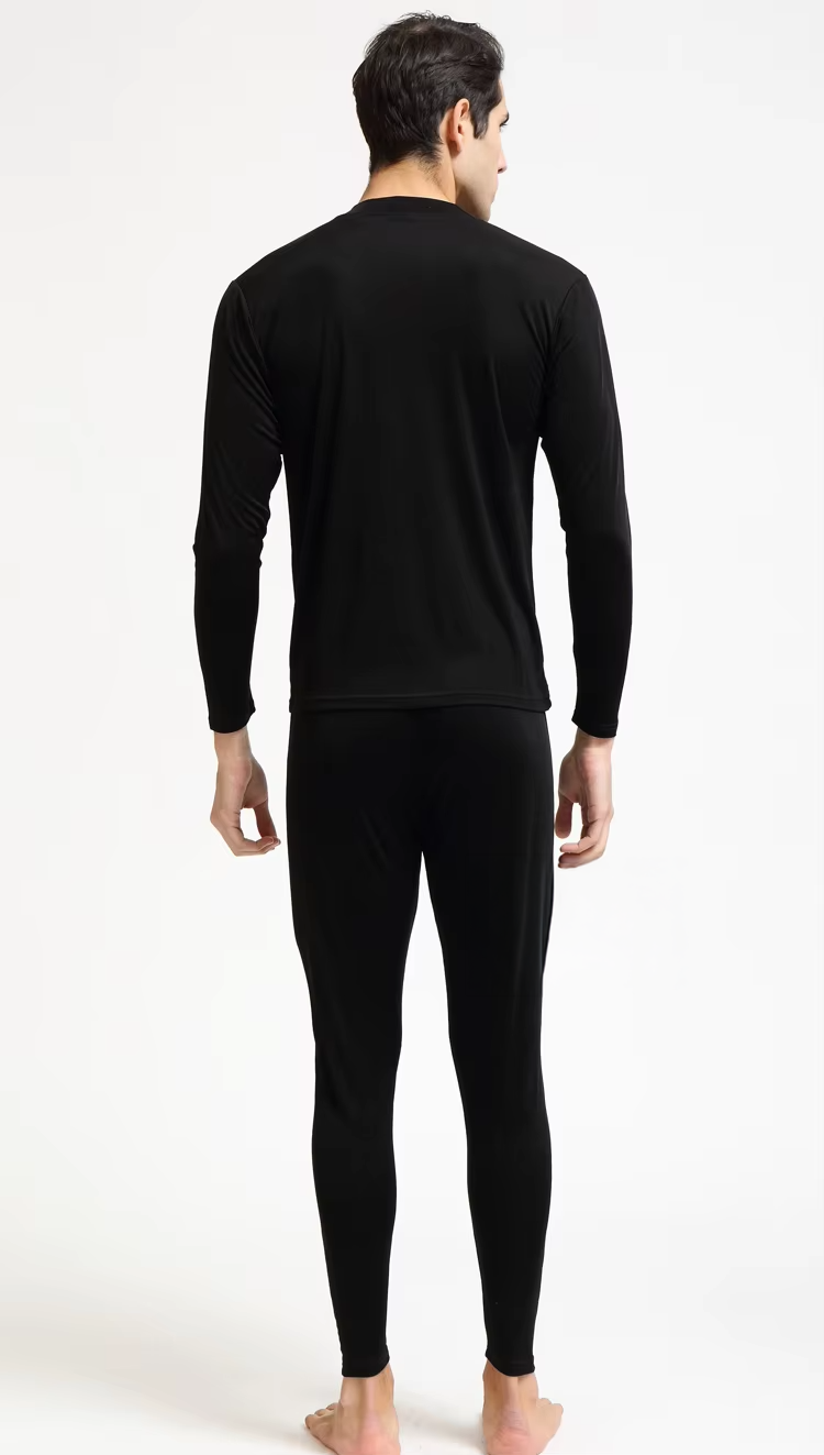 100% Mulberry Silk Thermal Set for Men,  Top and Long Johns Set, Underwear, Loungewear (252a)
