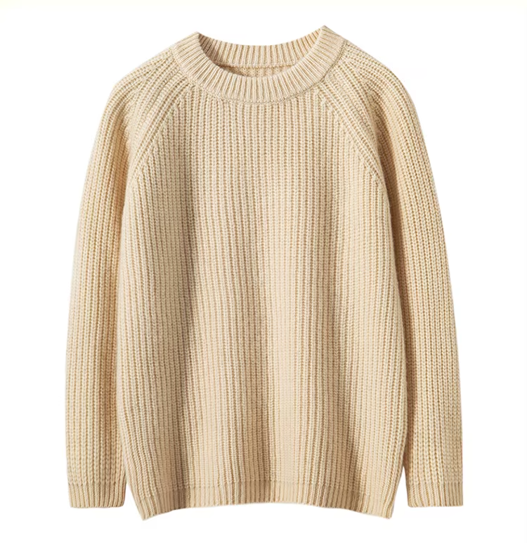100% Merino Wool Round Neck Cardigan, Children's Boys And Girls Rib Knit Sweater, Knitwear (295b)