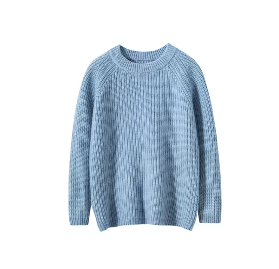 100% Merino Wool Round Neck Cardigan, Children's Boys And Girls Rib Knit Sweater, Knitwear (295b)