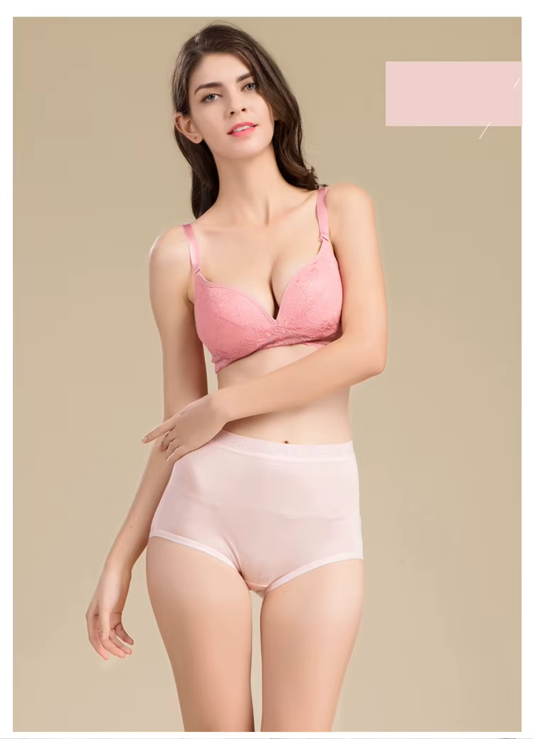 100% Mulberry Silk High-waisted Women's Thin Shorts, Basic Casual Briefs, Lingerie, Underwear (71a)