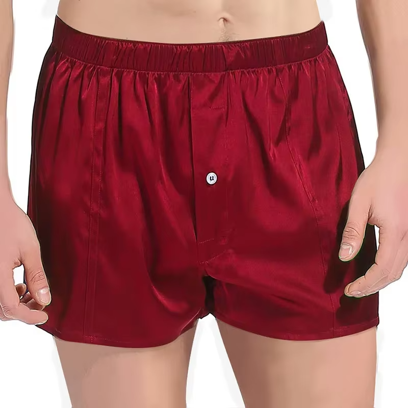 100% Mulberry Silk 19MM Men's Boxers, Mid-Waist Shorts,  Underpants, Underwear (61)