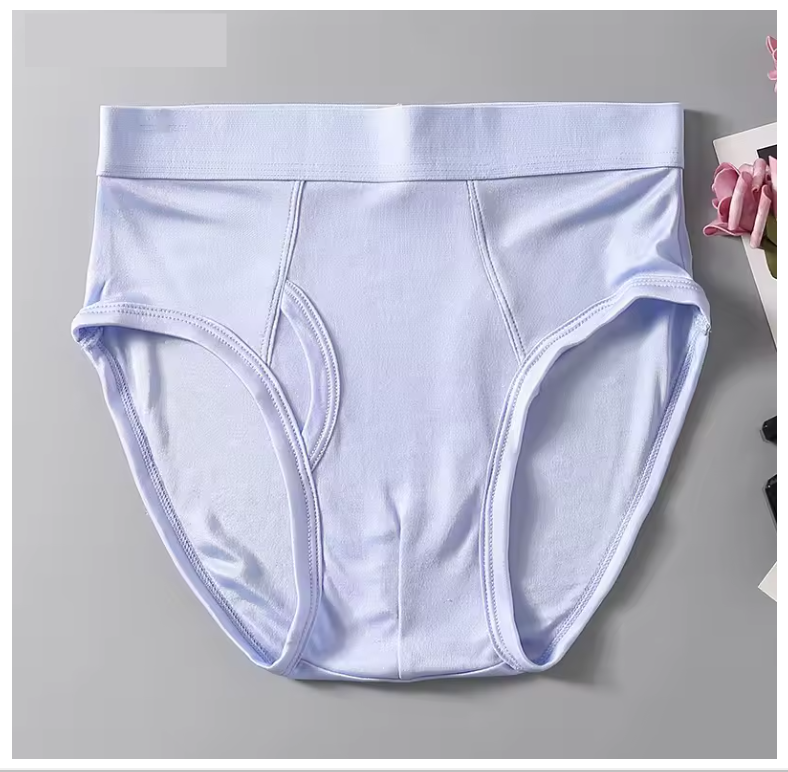 100% Mulberry Silk Men's Boxers Shorts Briefs Underpants Underwear Mid Waist