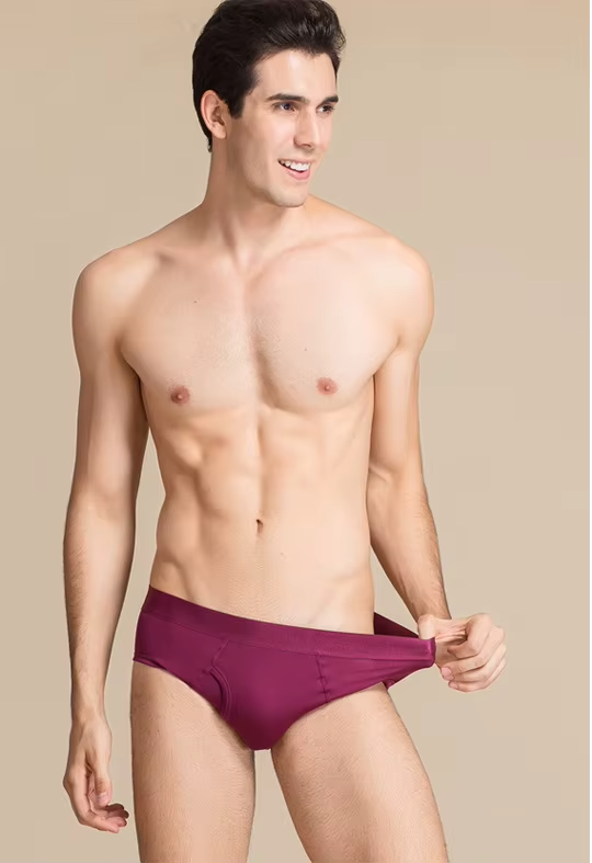 100% Mulberry Silk Men's Boxers Shorts Briefs Underpants Underwear Mid Waist