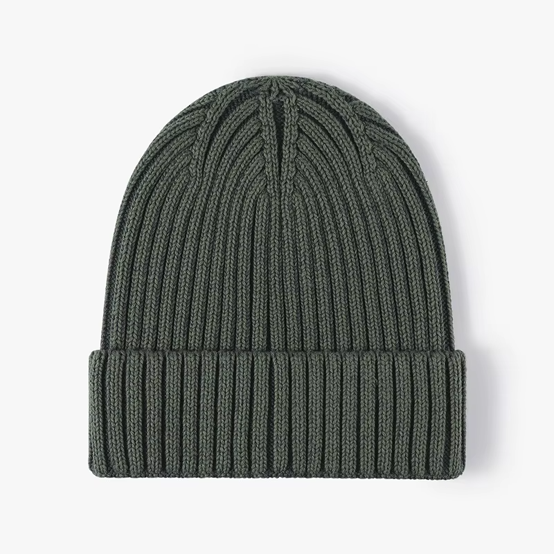 100% Cotton Women's or Men's Unisex Beanie, Rib Knit Hat, Accessories (168)