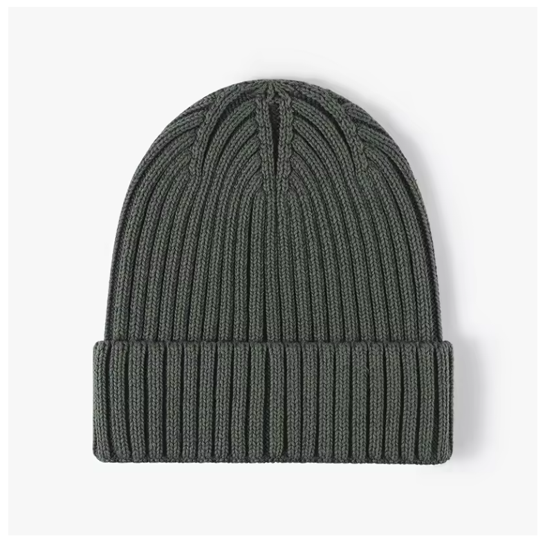 100% Cotton Women's or Men's Unisex Beanie, Rib Knit Hat, Accessories (168)