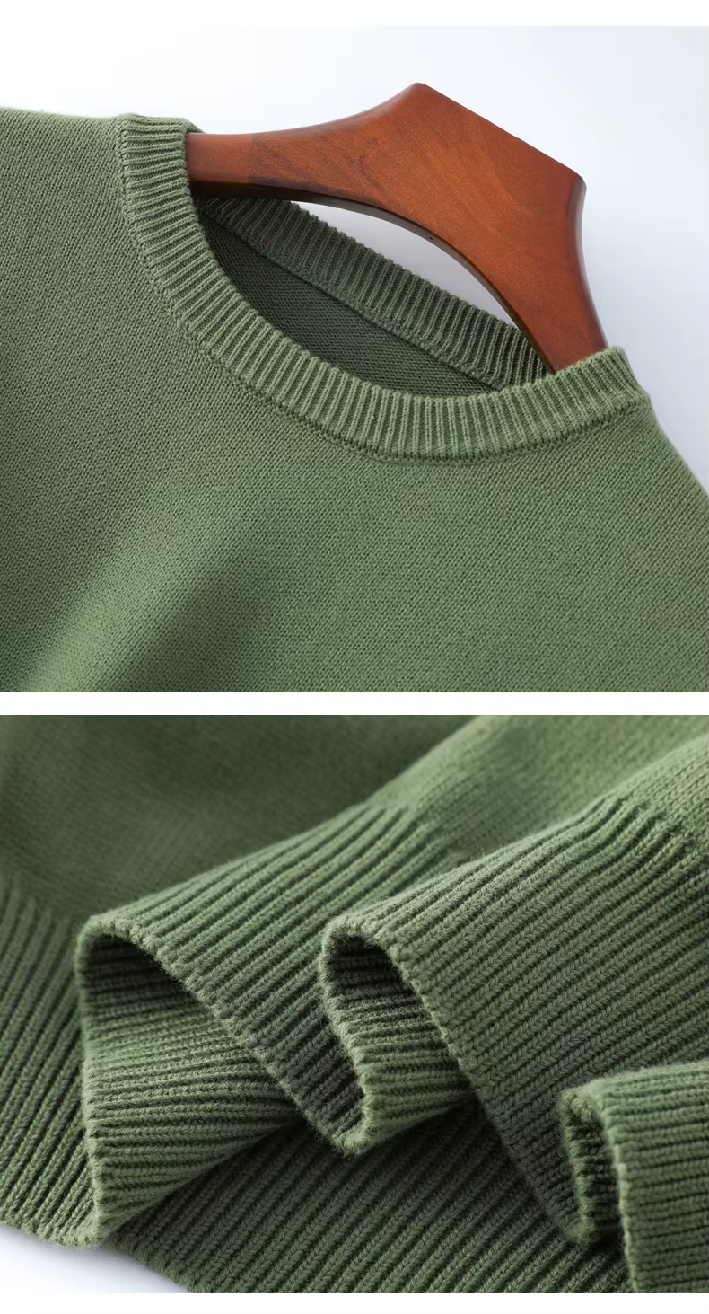 100% Cotton Men's Round Neck Casual Sweater, Knitted Top, Knitwear (215)