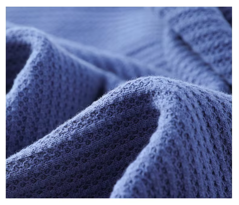100% Cotton Men's Honeycomb Knit Sweater, Half High Collar Pullover, Casual Long Sleeved Top, Knitwear (221)