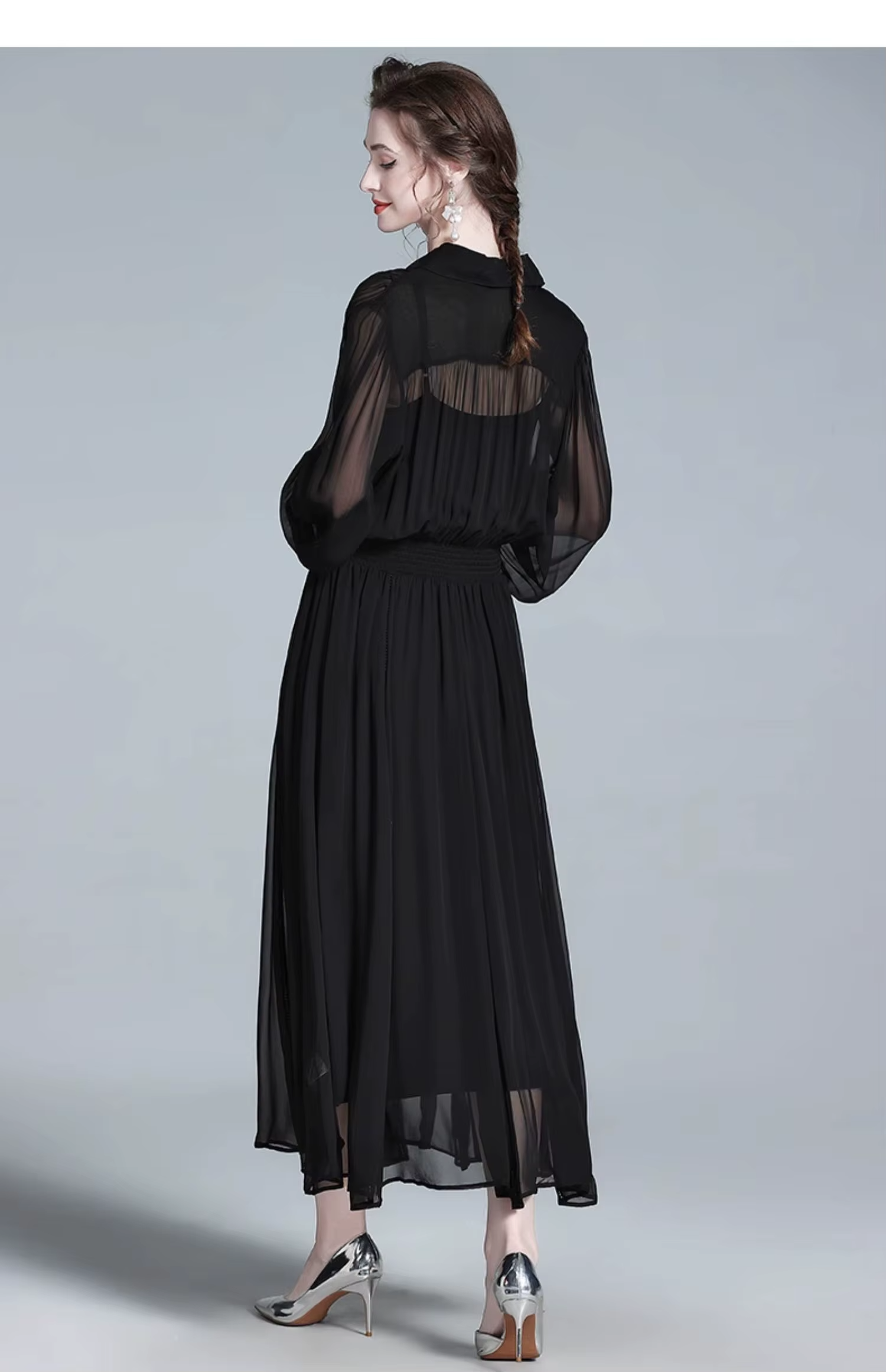 100% Mulberry Silk Women's Maxi Dress (268)
