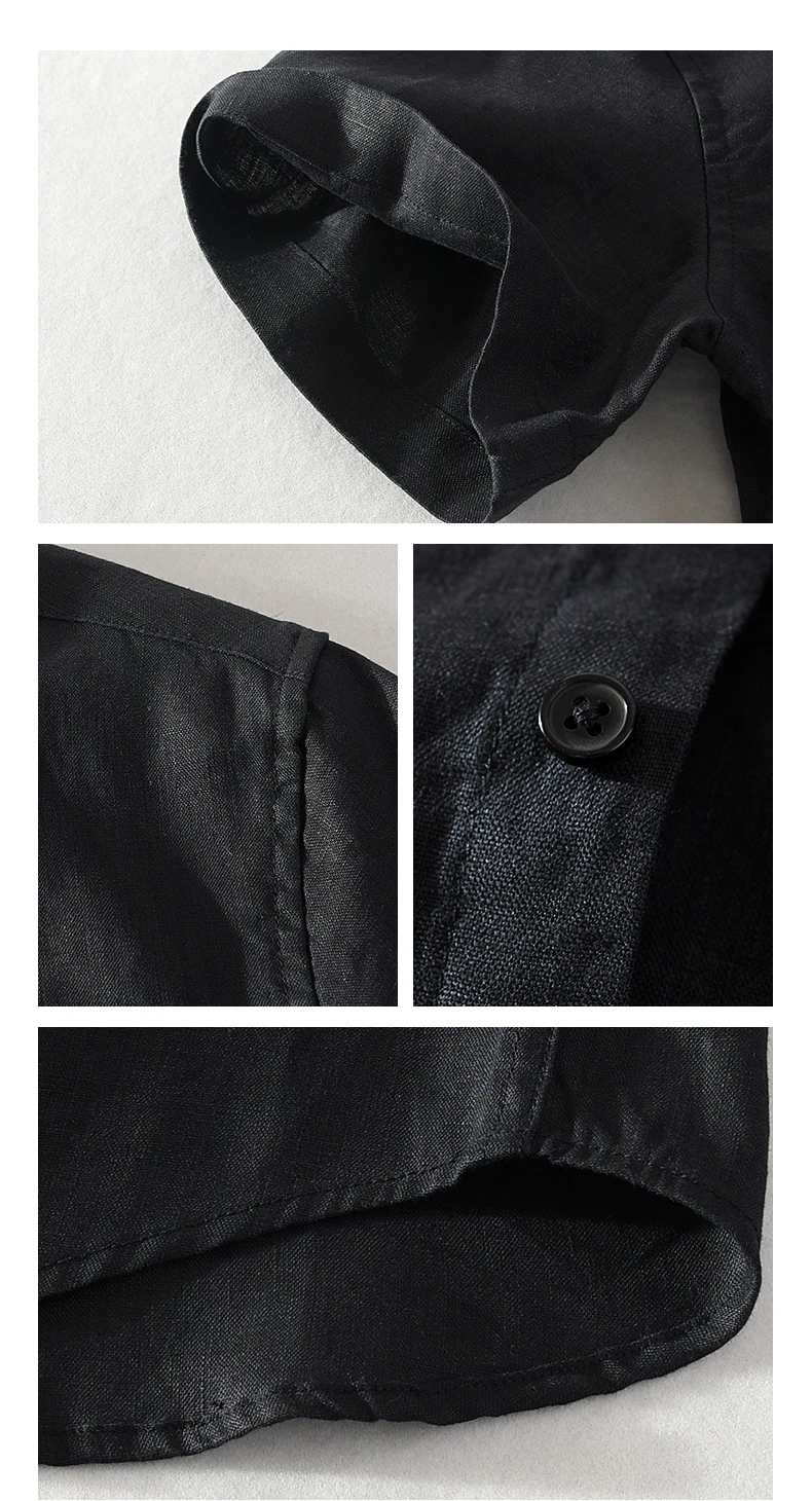 100% Linen Men's Casual Short Sleeved Basic Shirt (236)